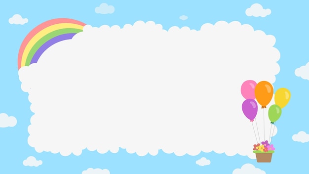 Rainbow cloud background for children