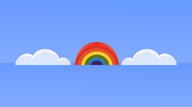 Rainbow and cloud toy background stock vector