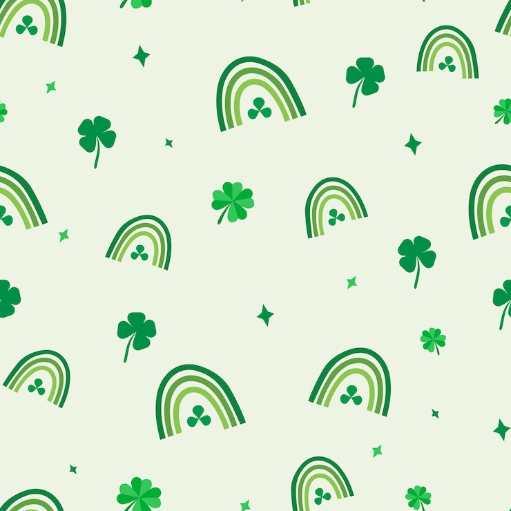 Vector rainbow clover pattern design