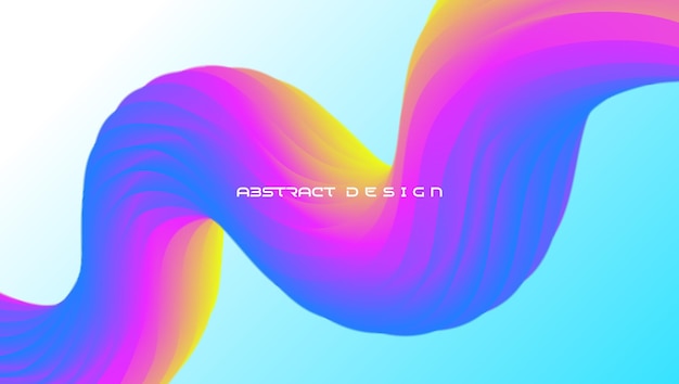 Vector rainbow color abstract fluid design