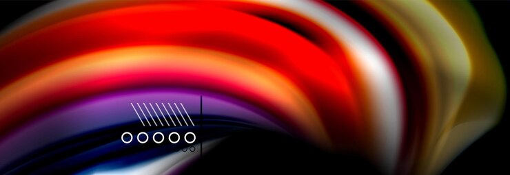 Vector rainbow color fluid wave lines flow poster wave liquid shapes design