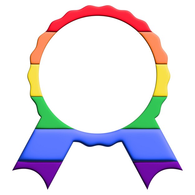 A rainbow colored ribbon with the word award in the middle.