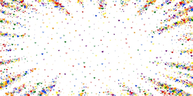 rainbow colored scattered hearts lgbt valentine