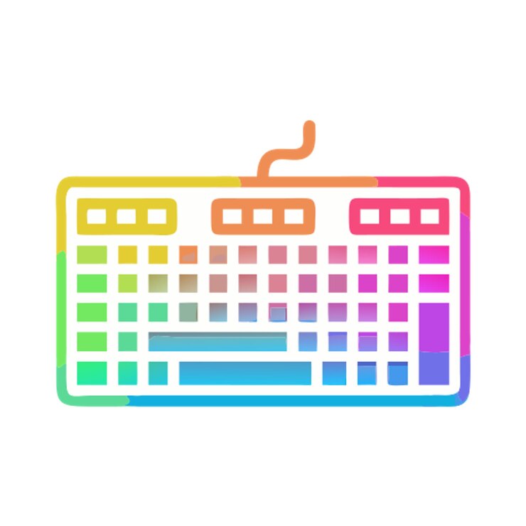 Vector rainbow computer keyboard icon