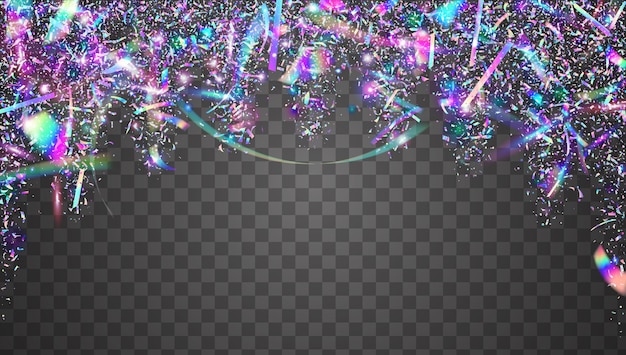 Vector rainbow confetti blue disco sparkles caleidoscoop achtergrond