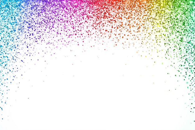 Rainbow confetti on white background arch shape Vector