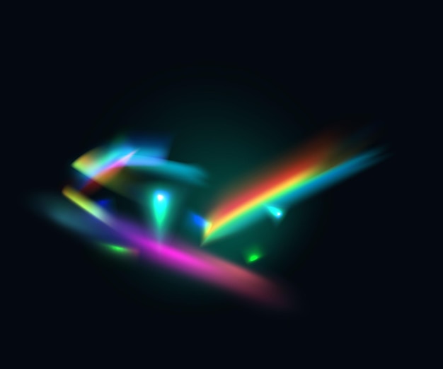 Vector rainbow crystal light leak flare diamond light