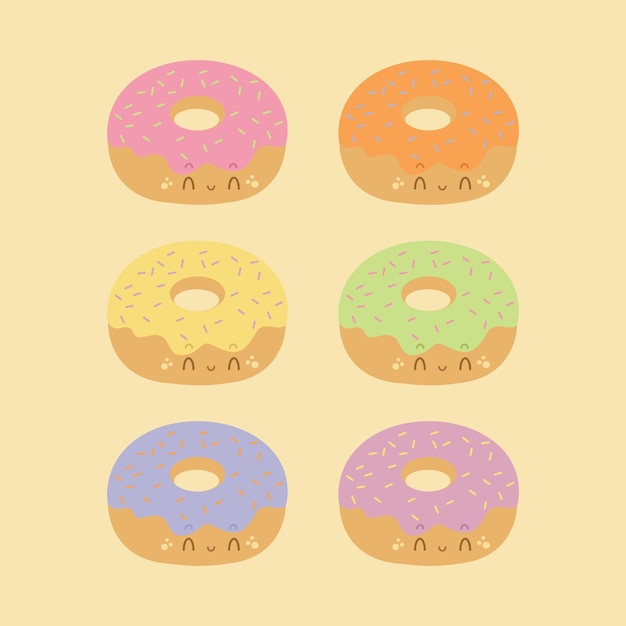 Vettore donut arcobaleno