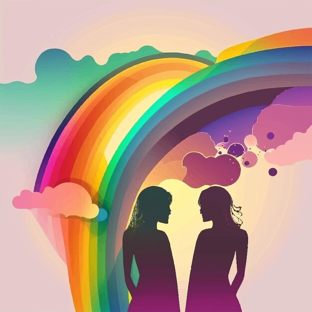 Terra arcobaleno con persone colorate concetto lgbti