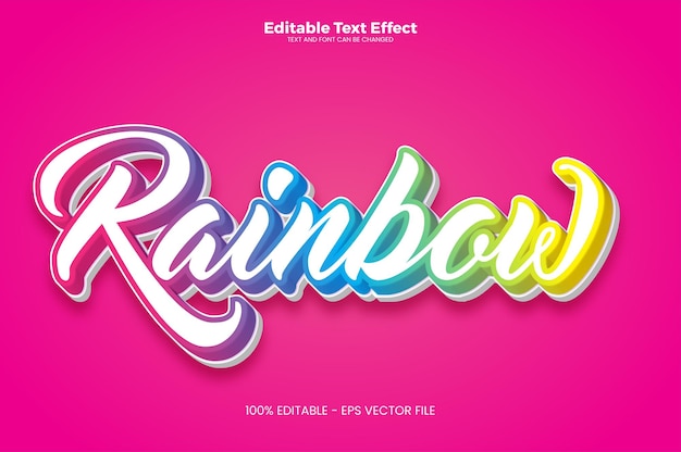 Rainbow editable text effect in modern trend style