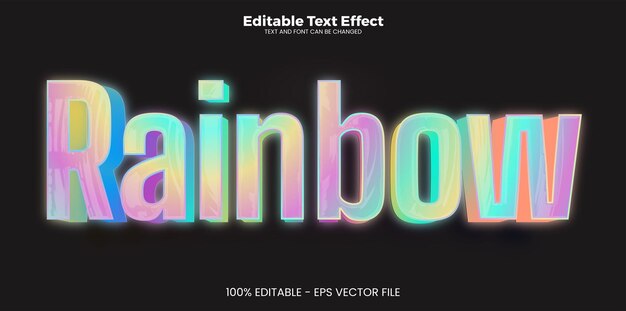 Rainbow editable text effect in modern trend style