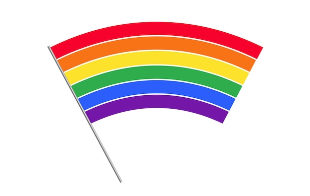 Vettore bandiera arcobaleno con manico