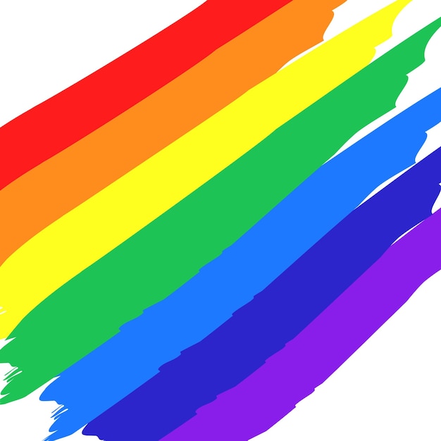 Rainbow flag with a white background