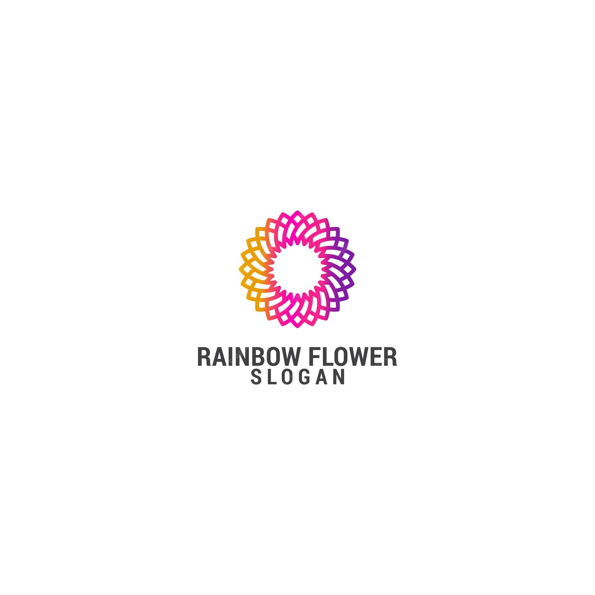 Premium Vector Rainbow flower logo icon design template luxury