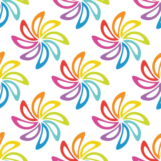 Rainbow flower pattern