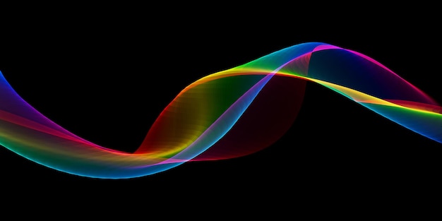 虹の流れる波のバナーデザイン