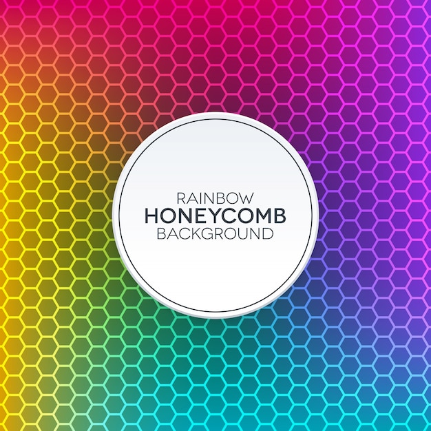Rainbow gradient achtergrond met honingraat textuur
