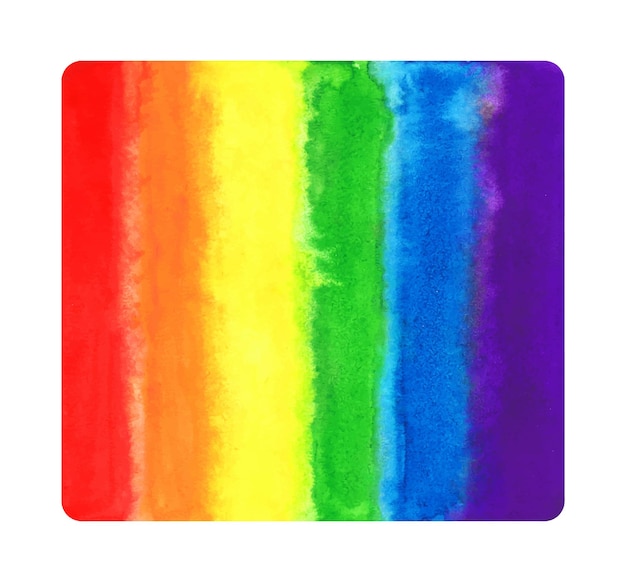 Vettore acquerello disegnato a mano arcobaleno bellissimo sfondo di diffusione e transizioni di vernice lgbt