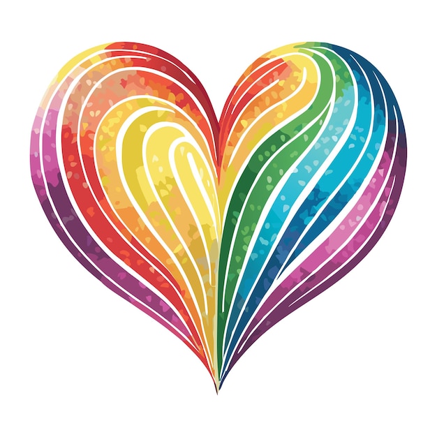 Vector rainbow heart 3