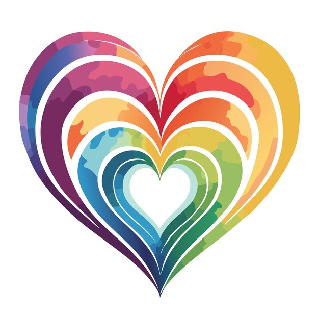 Vector rainbow heart 5