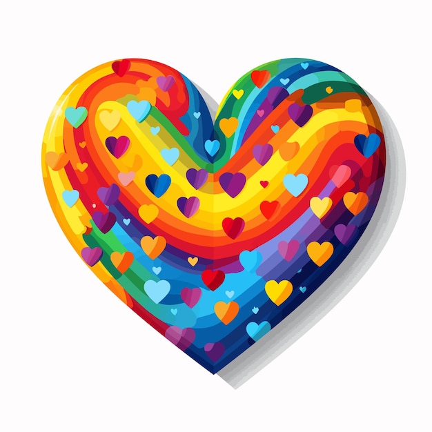 Vector rainbow heart sticker