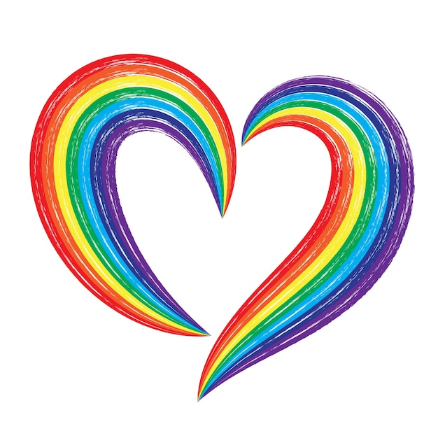 Rainbow heart vector