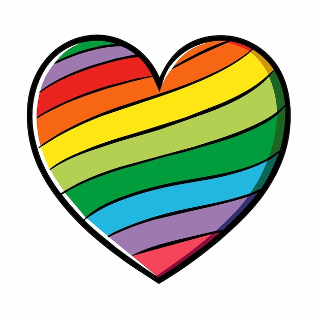 Rainbow heart with a rainbow colored heart vector illustration ar