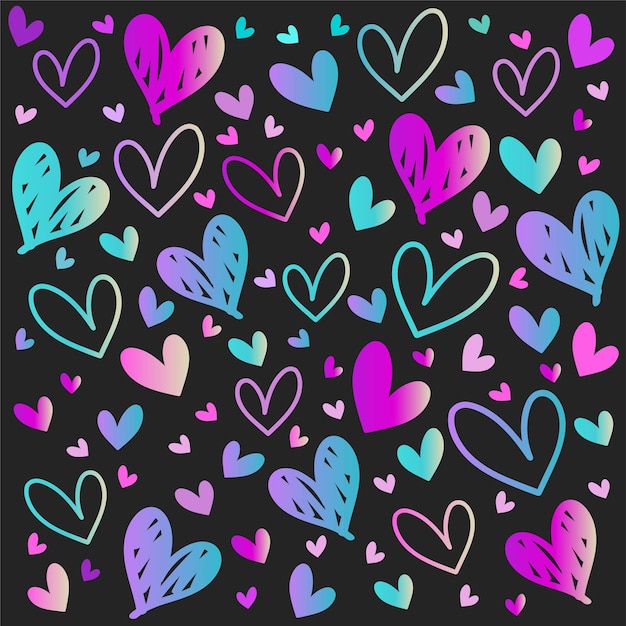 Rainbow hearts pattern vector file