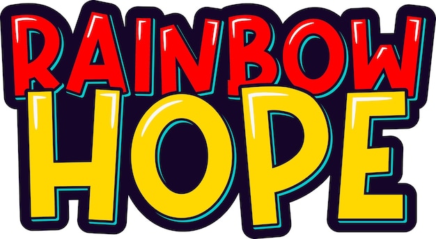 Rainbow Hope Typography Vector