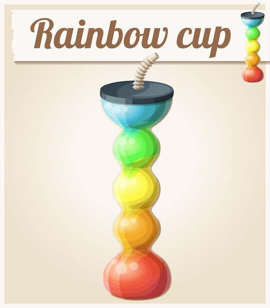 Vector rainbow ice cup frozen drink unusual shape