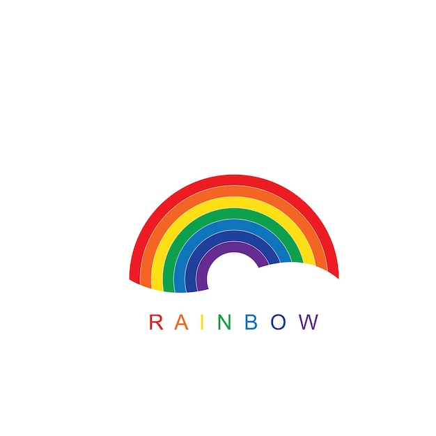 Rainbow icon logo vector template illustration design