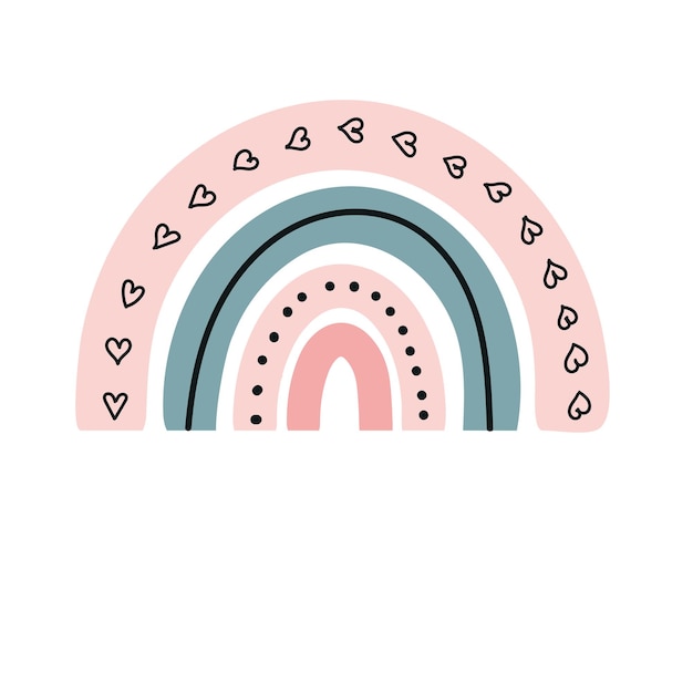 Радуга в стиле бохо милый ребенок радуга векторные иллюстрации