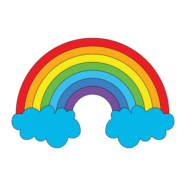白い背景で隔離の虹。ベクトル図