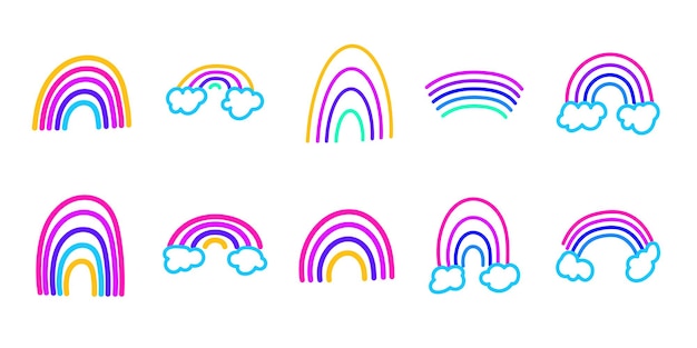 Rainbow Kids Doodle Collection