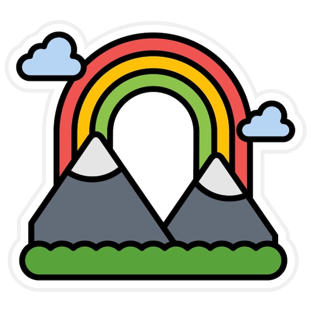 Vector rainbow landscape icon vector image can be used for landscapes