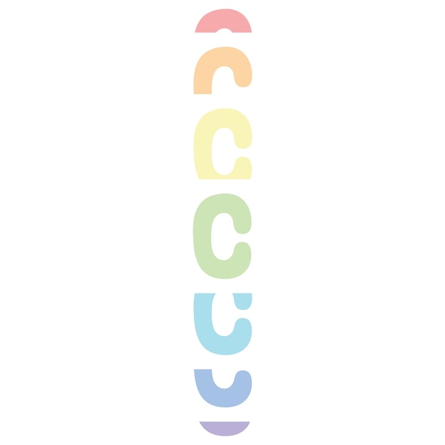 Rainbow letter c colorful monogram