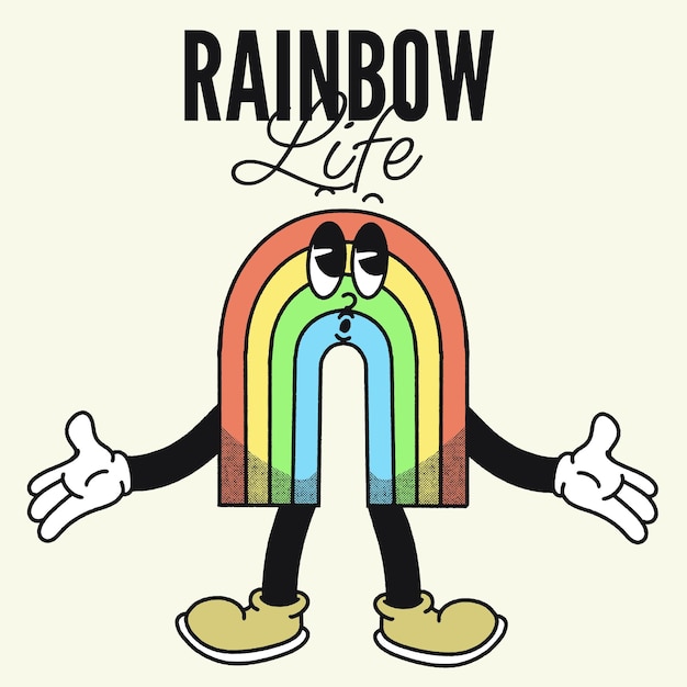 Rainbow Life With Rainbow Groovy Character design