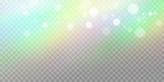 Vector rainbow light prism effect transparent background