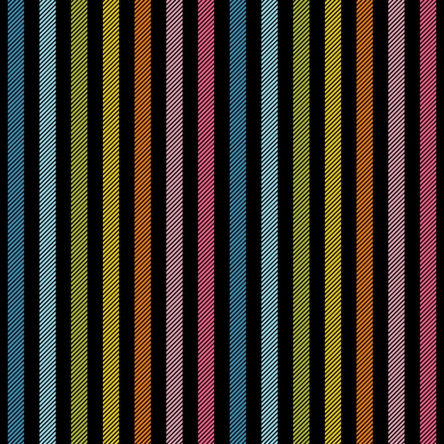 Vector rainbow lines on black background seamless texture