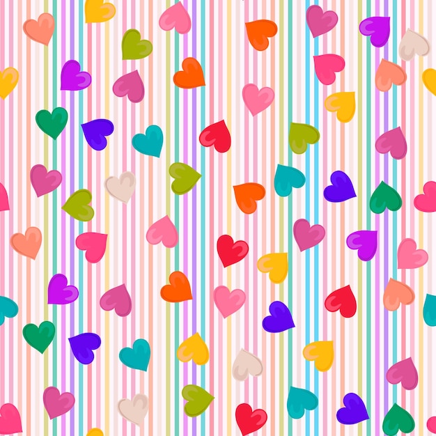 Vector rainbow of love seamless pattern