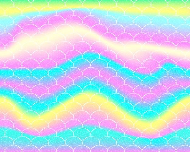 Rainbow mermaid background. holographic pattern. fish scale.