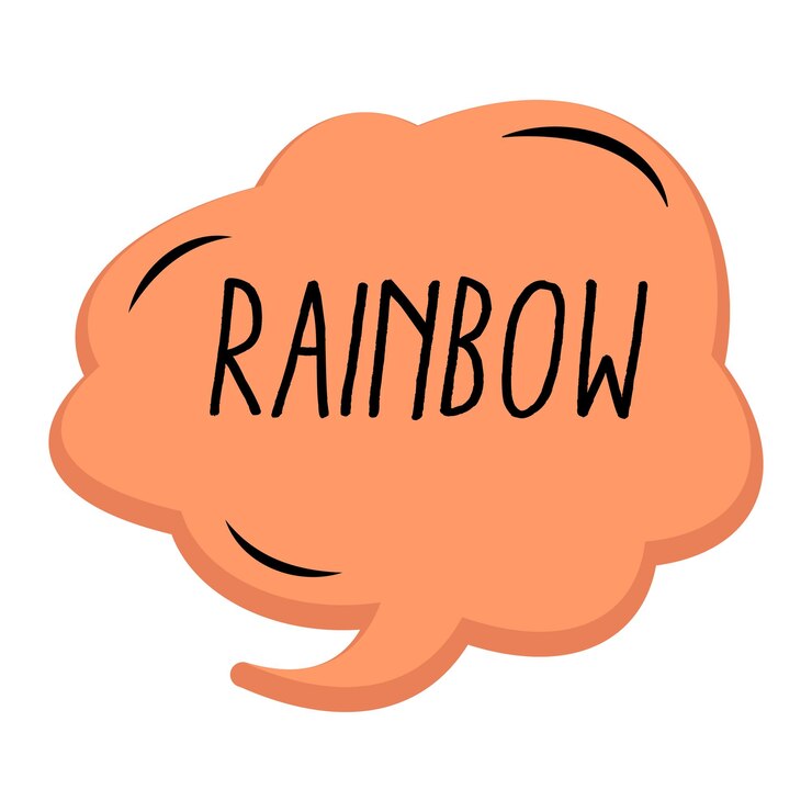 वेक्टर rainbow messages sticker design lettering sticker typographic message chat badge