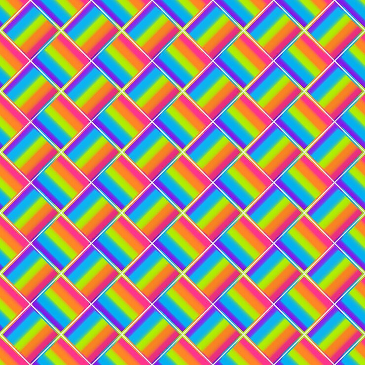 Vector rainbow mosaic seamless pattern