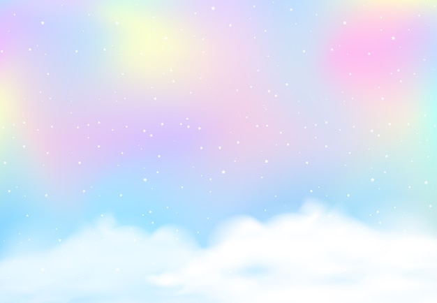 Vector rainbow pastel blurred sky background