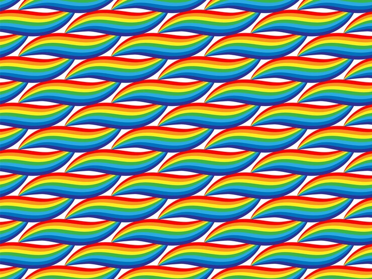 Vector rainbow pattern seamless colorful background vector texture design abstract cartoon stripes wallpaper