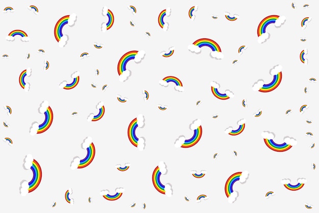 Vettore disegno arcobaleno su sfondo bianco