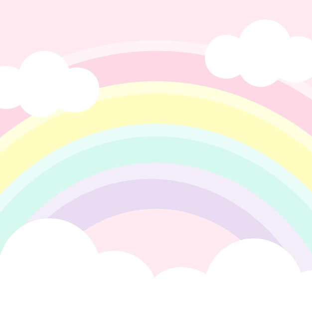 Vector rainbow and pink sky colorful cute print vector