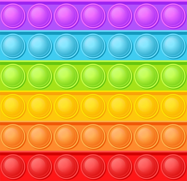 Rainbow Pop it Seamless Background Pattern. Vector illustration