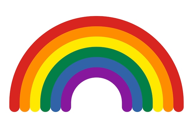 Rainbow pride icon lgbt symbol flat vector illustration