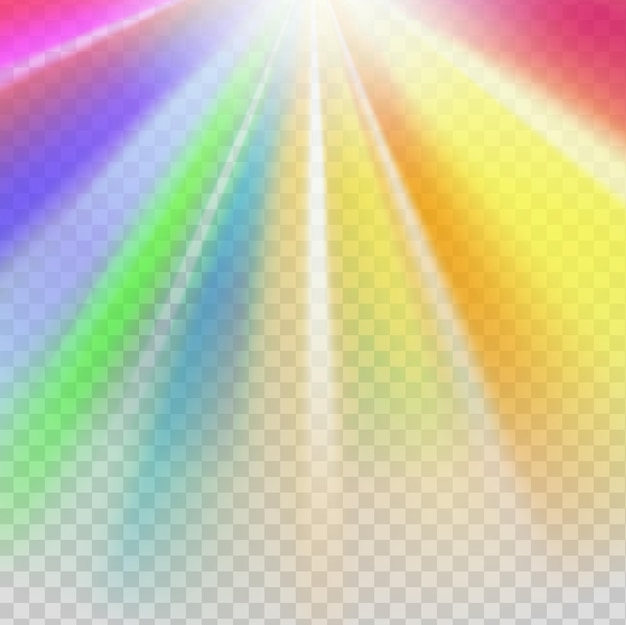 Vector rainbow rays on transparent background vector